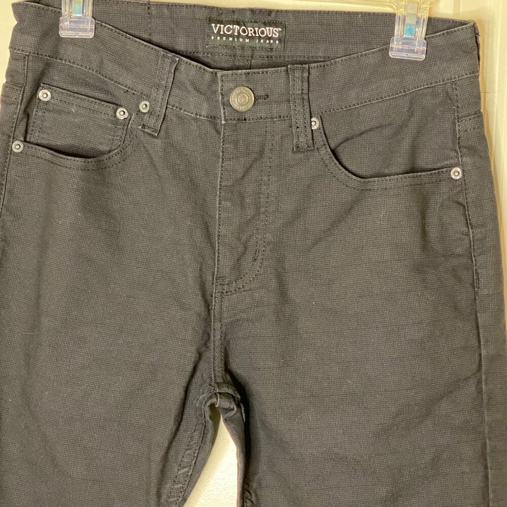 Victorious Premium Jeans Men’s W30 L30 Black Slim Straight Fit Casual Streetwear - Picture 6 of 8